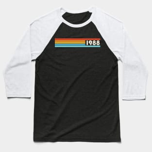 1988 Vintage Retro Stripes Birthday Gift Baseball T-Shirt